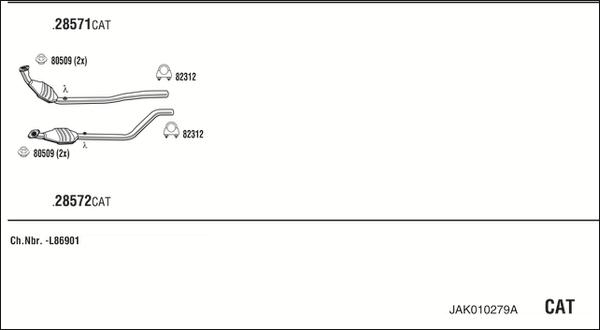 Walker JAK010279A - Система випуску ОГ autocars.com.ua