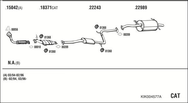 Walker KIK004577A - Система випуску ОГ autocars.com.ua