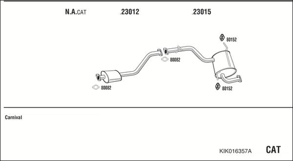 Walker KIK016357A - Система випуску ОГ autocars.com.ua