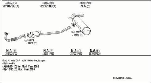 Walker KIK019620BC - Система випуску ОГ autocars.com.ua