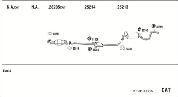 Walker KIK019938A - Система випуску ОГ autocars.com.ua