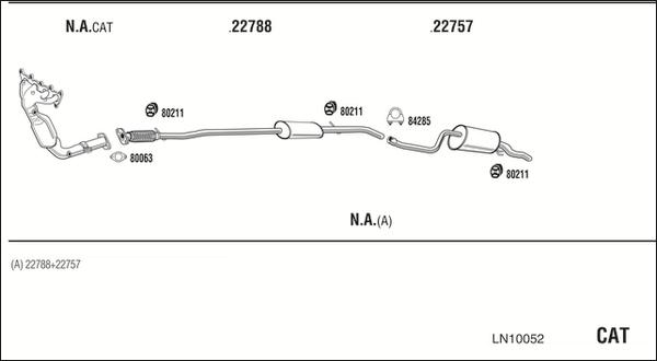 Walker LN10052 - Система випуску ОГ autocars.com.ua