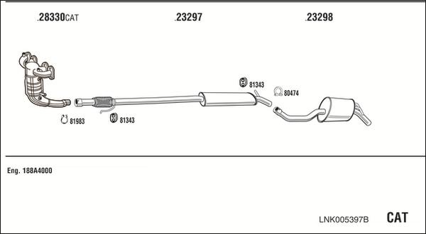 Walker LNK005397B - Система випуску ОГ autocars.com.ua