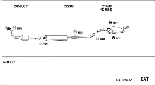 Walker LNT15065A - Система випуску ОГ autocars.com.ua