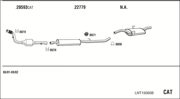 Walker LNT15065B - Система выпуска ОГ avtokuzovplus.com.ua