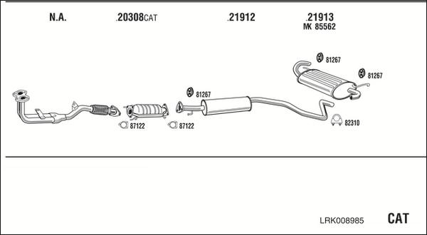 Walker LRK008985 - Система випуску ОГ autocars.com.ua