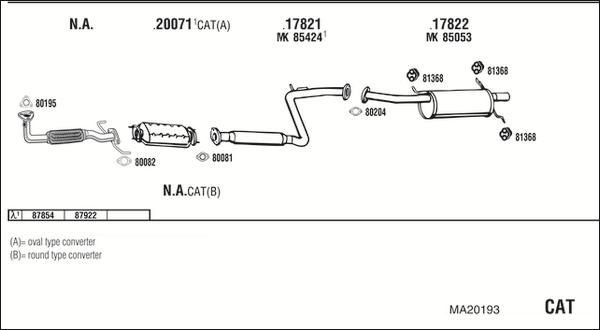 Walker MA20193 - Система випуску ОГ autocars.com.ua