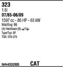 Walker MA40026B - Система випуску ОГ autocars.com.ua