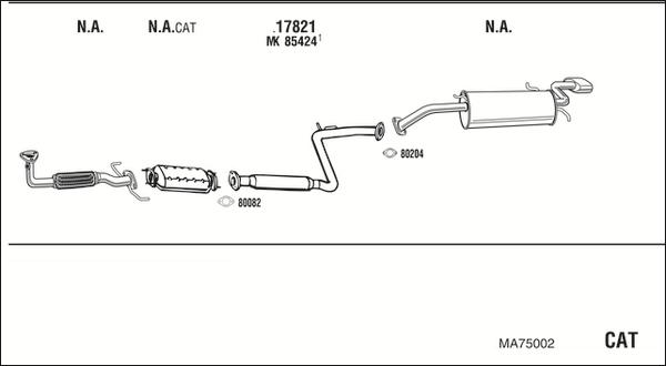 Walker MA75002 - Система випуску ОГ autocars.com.ua