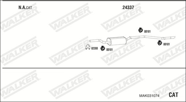 Walker MAK031074 - Система випуску ОГ autocars.com.ua