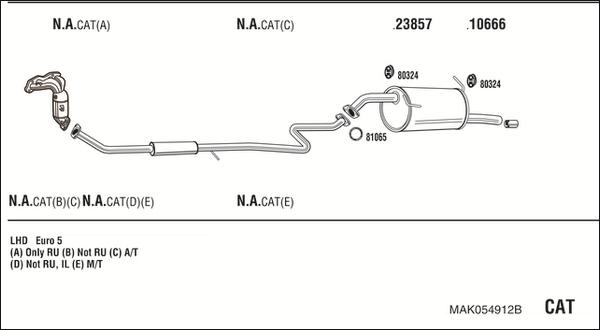 Walker MAK054912B - Система випуску ОГ autocars.com.ua