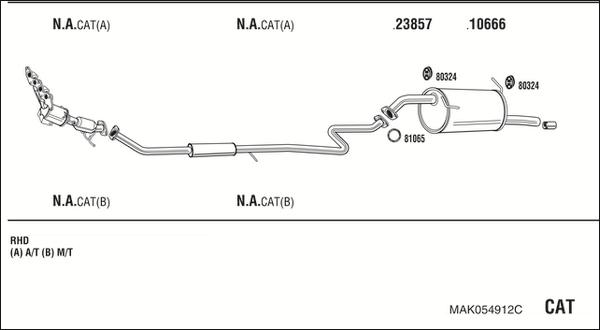 Walker MAK054912C - Система випуску ОГ autocars.com.ua