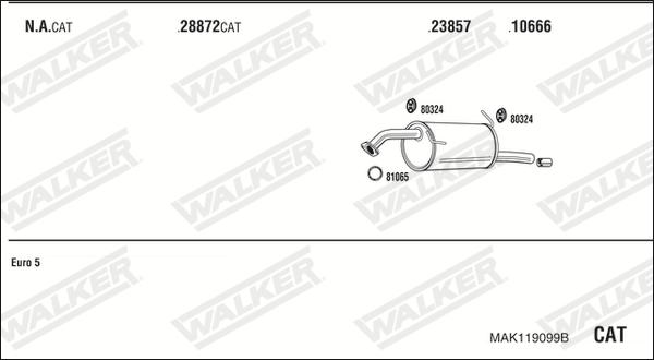 Walker MAK119099B - Система випуску ОГ autocars.com.ua
