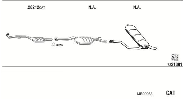 Walker MB20068 - Система випуску ОГ autocars.com.ua