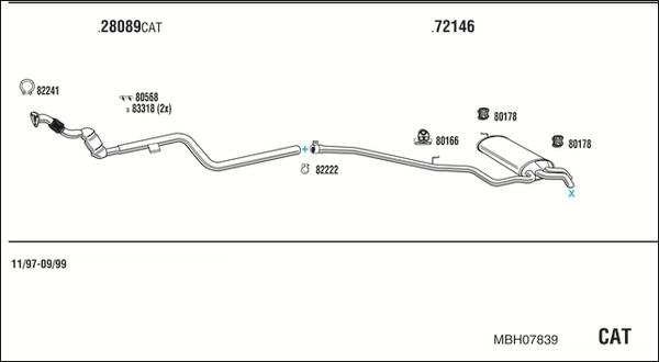 Walker MBH07839 - Система випуску ОГ autocars.com.ua