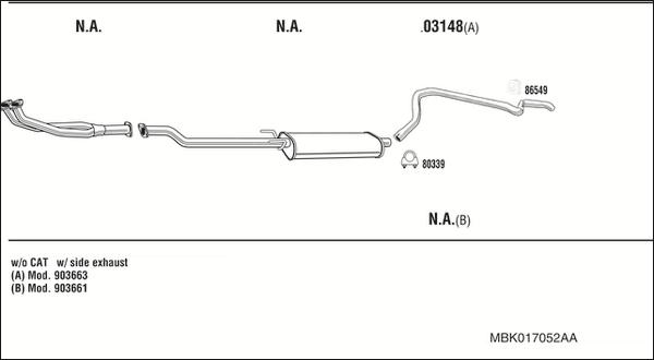 Walker MBK017052AA - Система випуску ОГ autocars.com.ua