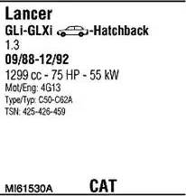 Walker MI61530A - Система випуску ОГ autocars.com.ua