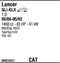 Walker MI61541 - Система випуску ОГ autocars.com.ua