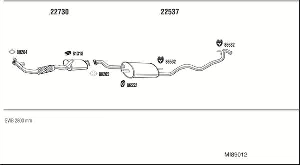 Walker MI89012 - Система випуску ОГ autocars.com.ua
