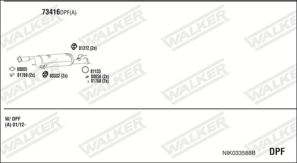 Walker NIK033588B - Система випуску ОГ autocars.com.ua