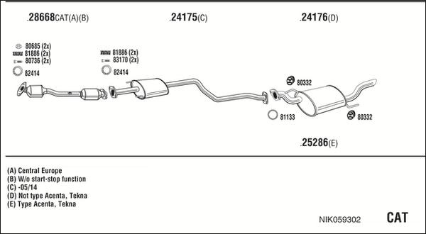 Walker NIK059302 - Система випуску ОГ autocars.com.ua