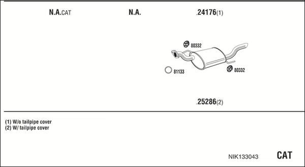 Walker NIK133043 - Система випуску ОГ autocars.com.ua