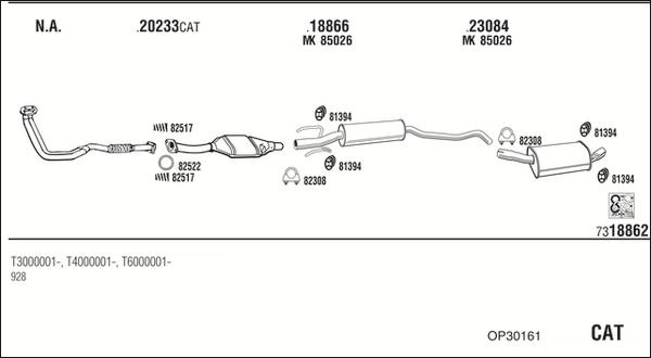 Walker OP30161 - Система випуску ОГ autocars.com.ua