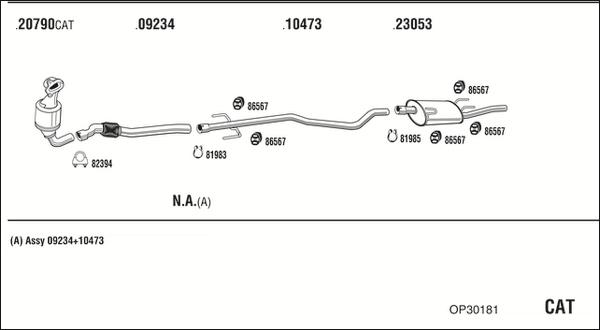 Walker OP30181 - Система выпуска ОГ avtokuzovplus.com.ua