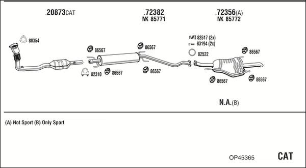 Walker OP45365 - Система випуску ОГ autocars.com.ua