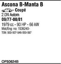 Walker OP50624B - Система випуску ОГ autocars.com.ua