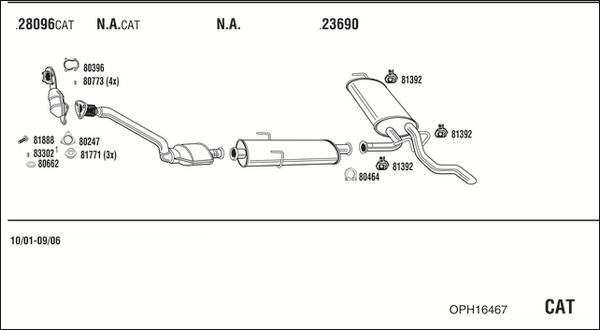 Walker OPH16467 - Система випуску ОГ autocars.com.ua