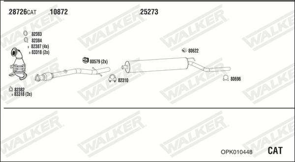 Walker OPK010448 - Система випуску ОГ autocars.com.ua