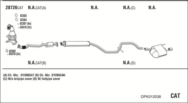 Walker OPK012038 - Система випуску ОГ autocars.com.ua