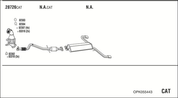 Walker OPK055443 - Система випуску ОГ autocars.com.ua