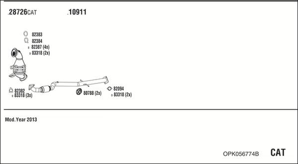 Walker OPK056774B - Система випуску ОГ autocars.com.ua