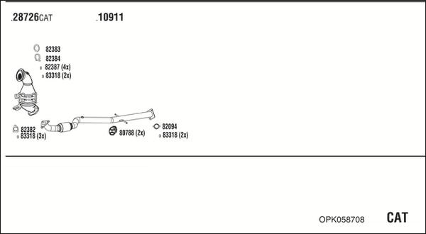 Walker OPK058708 - Система выпуска ОГ avtokuzovplus.com.ua