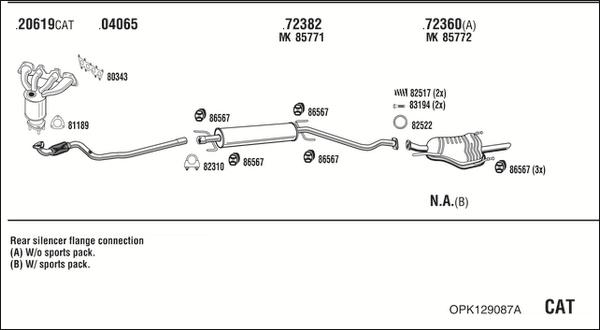 Walker OPK129087A - Система випуску ОГ autocars.com.ua