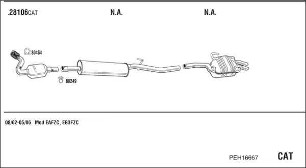Walker PEH16667 - Система випуску ОГ autocars.com.ua