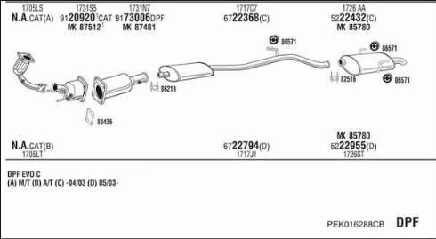 Walker PEK016288CB - Система выпуска ОГ avtokuzovplus.com.ua