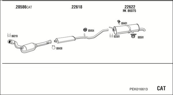 Walker PEK016613 - Система випуску ОГ autocars.com.ua