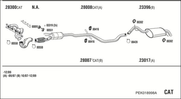 Walker PEK018998A - Система випуску ОГ autocars.com.ua