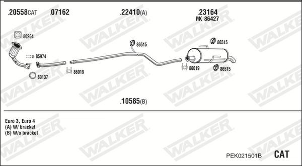 Walker PEK021501B - Система выпуска ОГ avtokuzovplus.com.ua