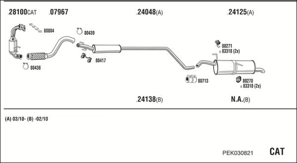 Walker PEK030821 - Система випуску ОГ autocars.com.ua