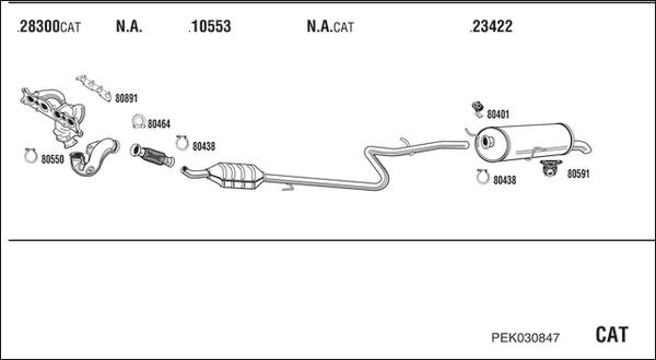 Walker PEK030847 - Система випуску ОГ autocars.com.ua