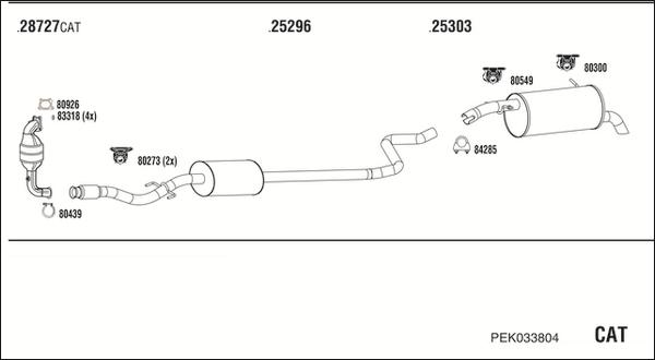 Walker PEK033804 - Система випуску ОГ autocars.com.ua