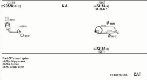 Walker PEK059950A - Система випуску ОГ autocars.com.ua