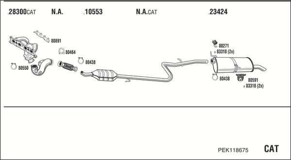 Walker PEK118675 - Система випуску ОГ autocars.com.ua