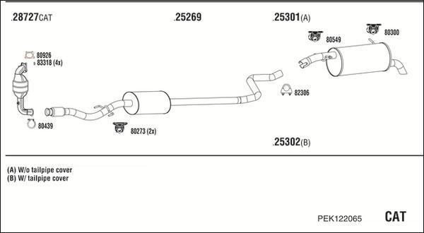 Walker PEK122065 - Система випуску ОГ autocars.com.ua