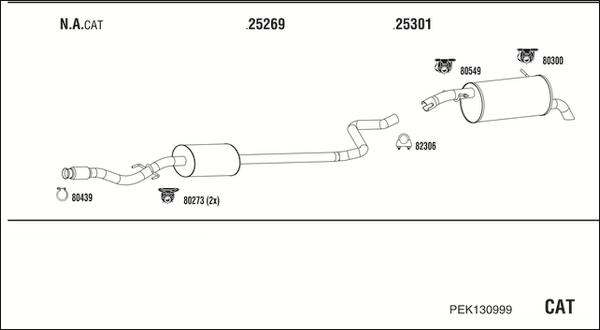 Walker PEK130999 - Система випуску ОГ autocars.com.ua