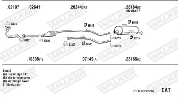 Walker PEK132659A - Система випуску ОГ autocars.com.ua